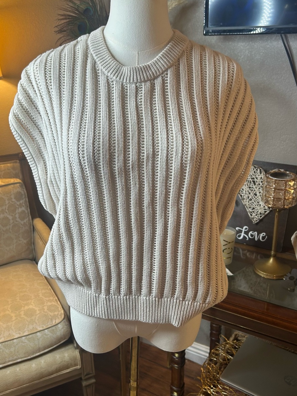 Splendid Camille Cotton Sweater Vest Quiet Luxury , preppy